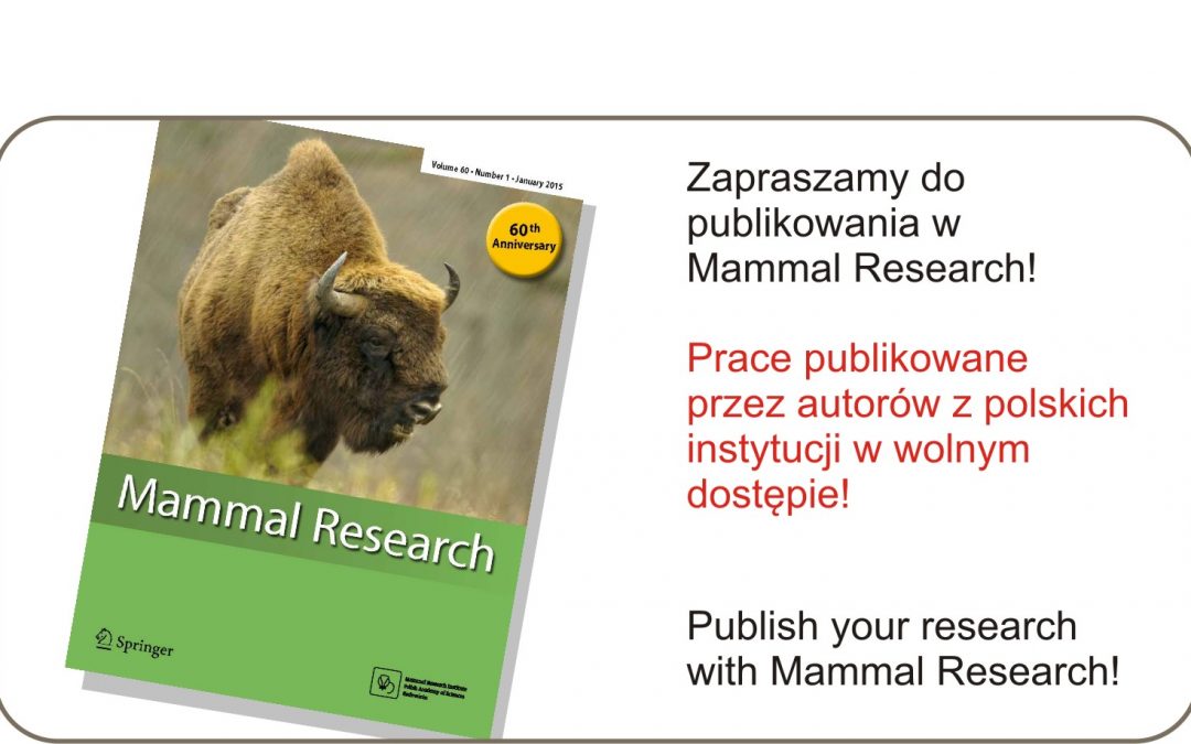 Ukazał się pierwszy tom czasopisma Mammal Research