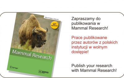 Ukazał się pierwszy tom czasopisma Mammal Research