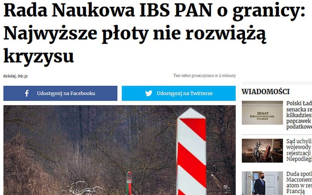 27.10.2021 – Stanowisko Rady Naukowej IBS PAN w sprawie sytuacji na granicy w gazetaprawna.pl