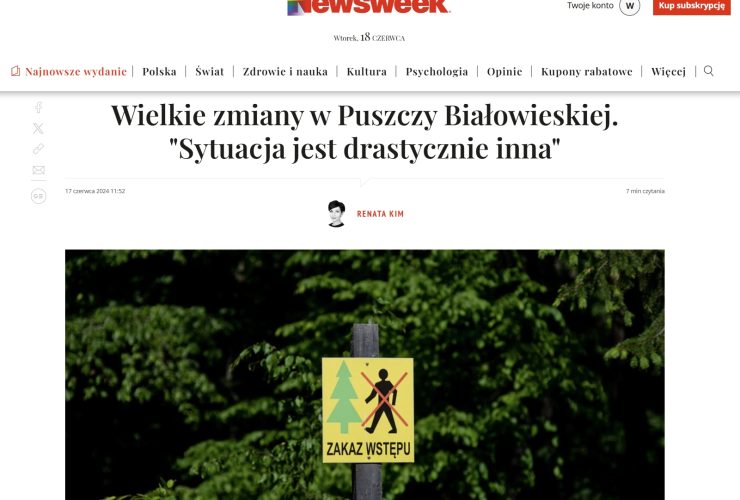 19.06.2024 – wywiad z prof. Michałem Żmihorskim w Neewsweeku