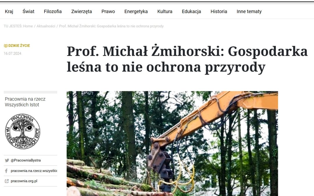 18.07.2024 – Wywiad z prof. Michałem Żmihorskim