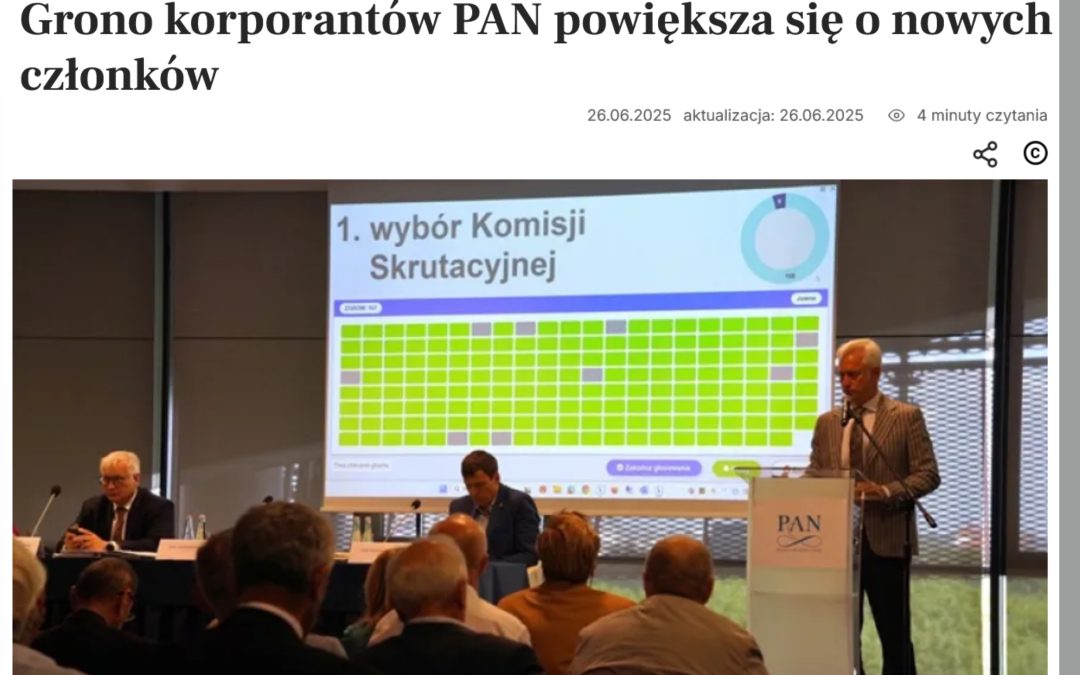 30.06.2025 – Prof. Rafał Kowalczyk członkiem korespondentem PAN