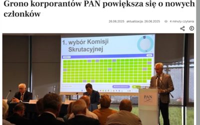 30.06.2025 – Prof. Rafał Kowalczyk członkiem korespondentem PAN