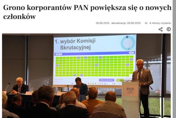 30.06.2025 – Prof. Rafał Kowalczyk członkiem korespondentem PAN