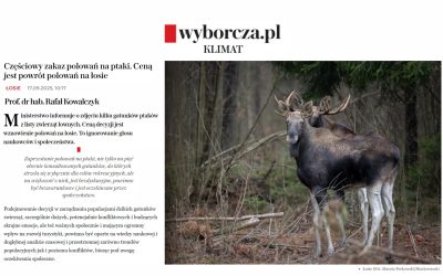 17.09.2025 – prof. Kowalczyk o planach polowania na łosie