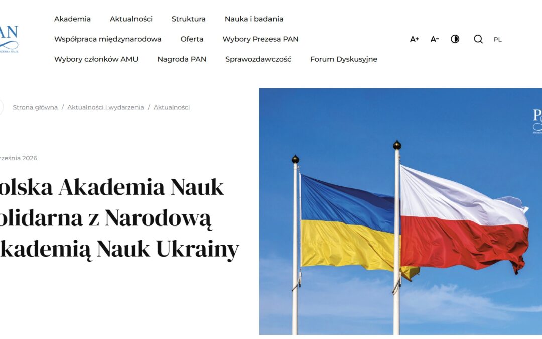 29.09.2026 – Stanowisko PAN w sprawie ataku na Narodową Akademię Nauk Ukrainy