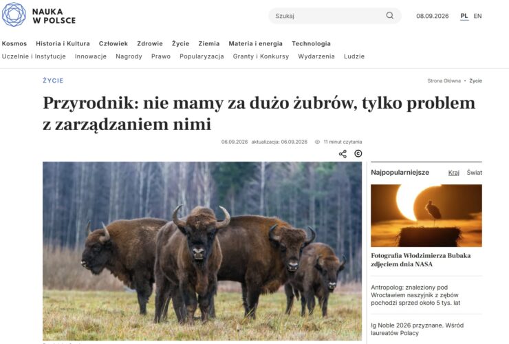 08.09.2026 – Nauka w Polsce o zarządzaniu żubrami